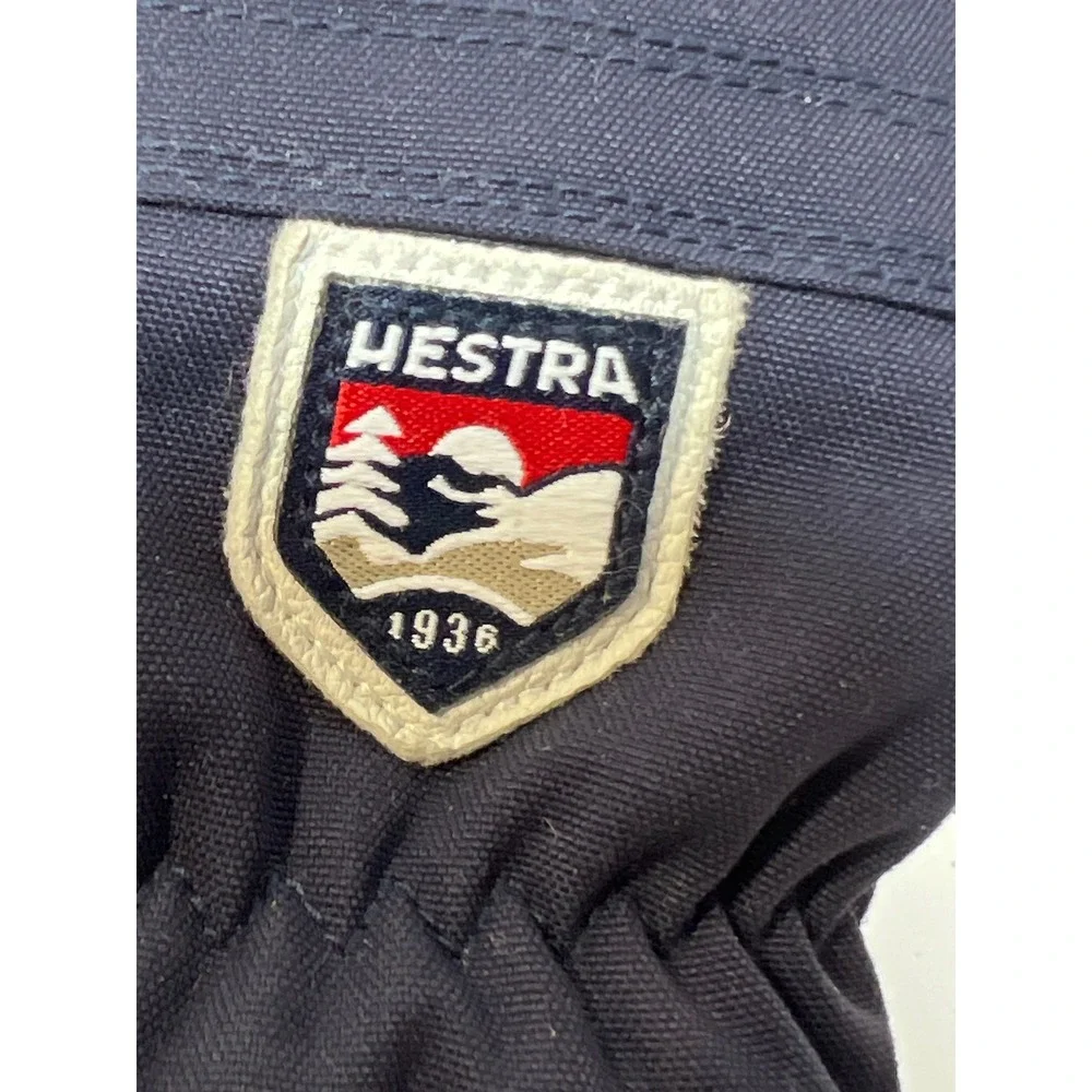 Hestra Size 4 Navy Blue Leather Palm GLoft Insulated Ski Singel Mittens ONLY ONE